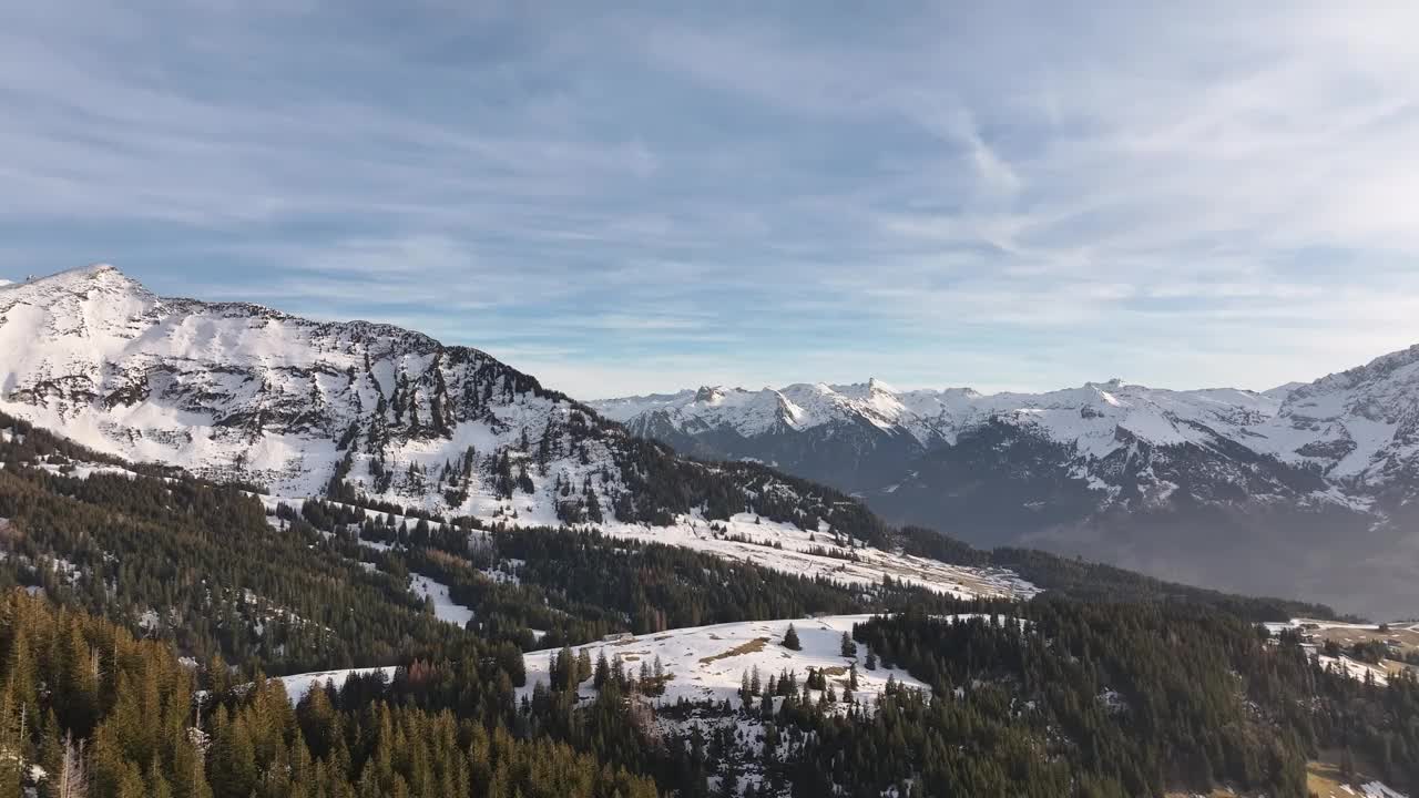 瑞士贝格韦尔格拉内兰的雪峰视频素材