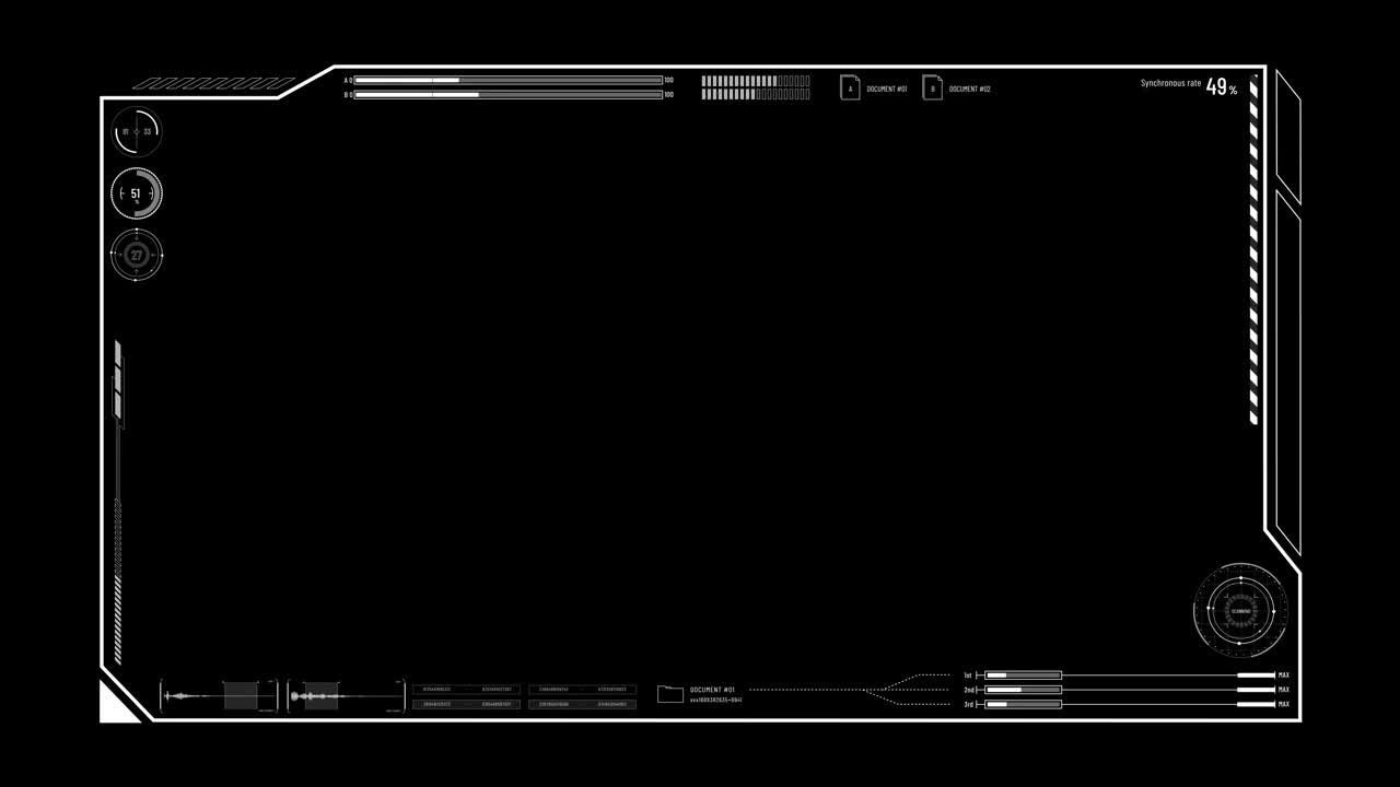 数字框架与仪表在科幻风格与alpha通道视频下载