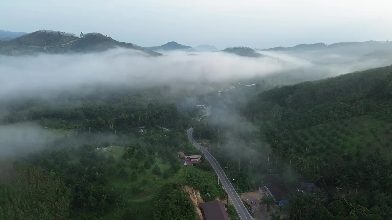 山上有美丽的雾。视频下载