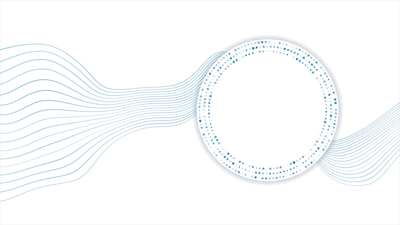 抽象高科技最小运动背景与蓝色波浪线视频素材