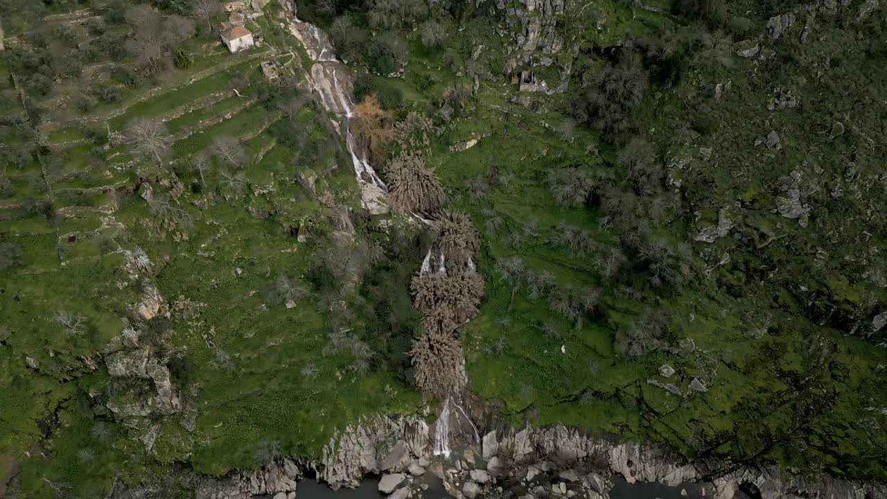 梯田由Lamego，葡萄牙-空中视频素材