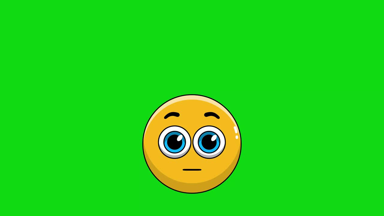 绿屏上爆炸的表情符号:循环动画表情符号视频素材