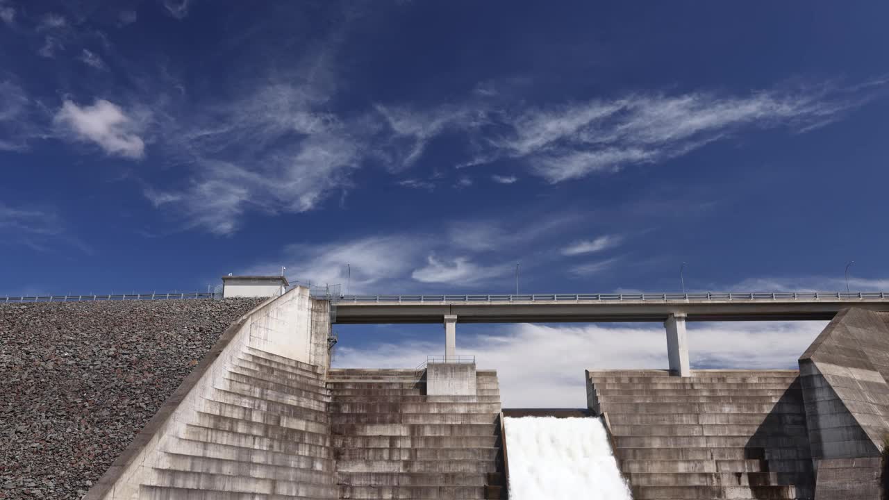 大坝溢洪道满流时程分析视频素材