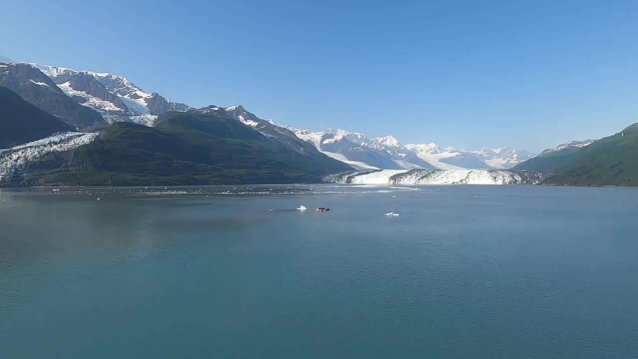 哈伯德冰川景观，阿拉斯加，美国视频素材