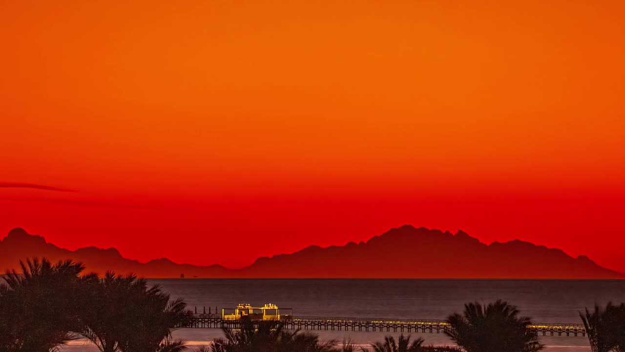 日落日出时移红海北非观自然景观视频素材