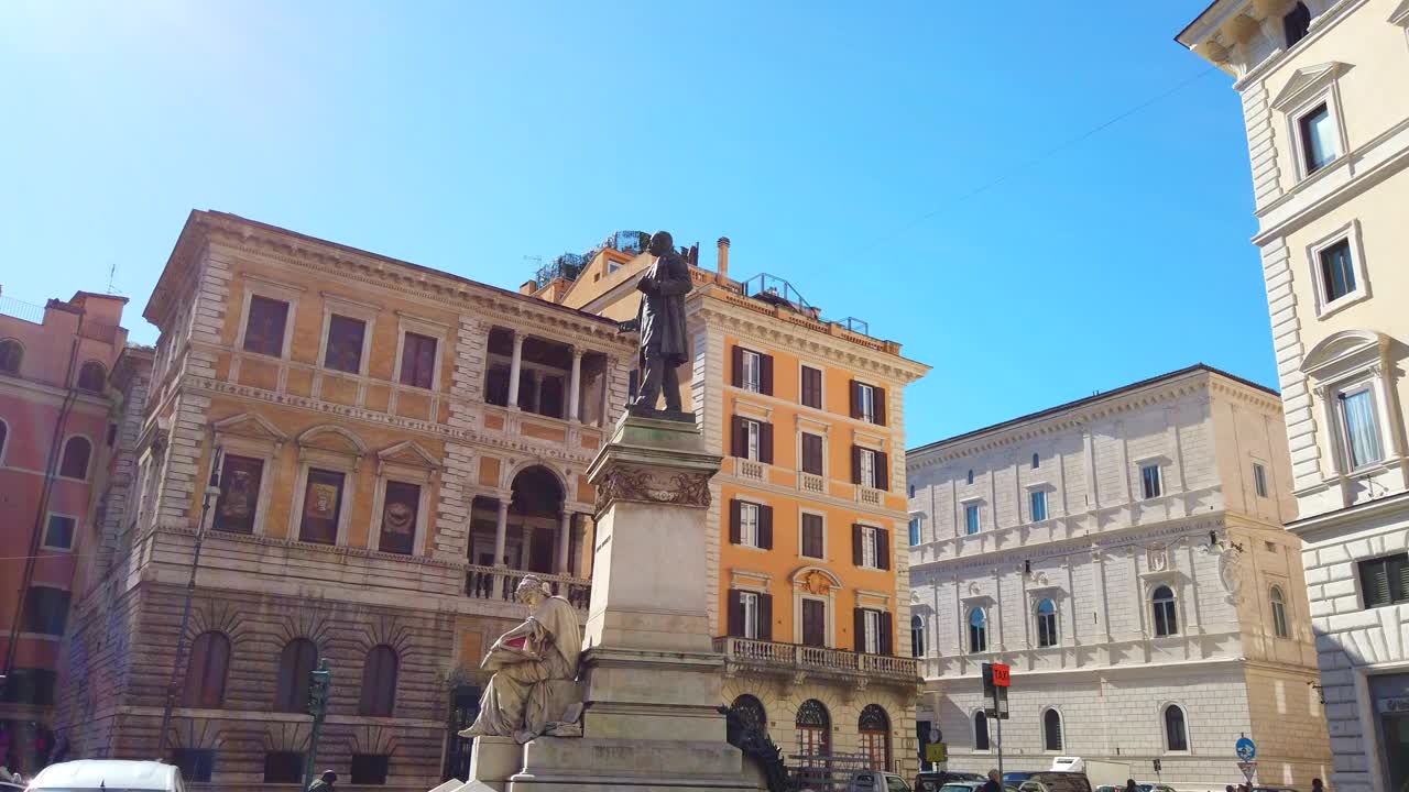 罗马的马可·明盖蒂雕像视频下载