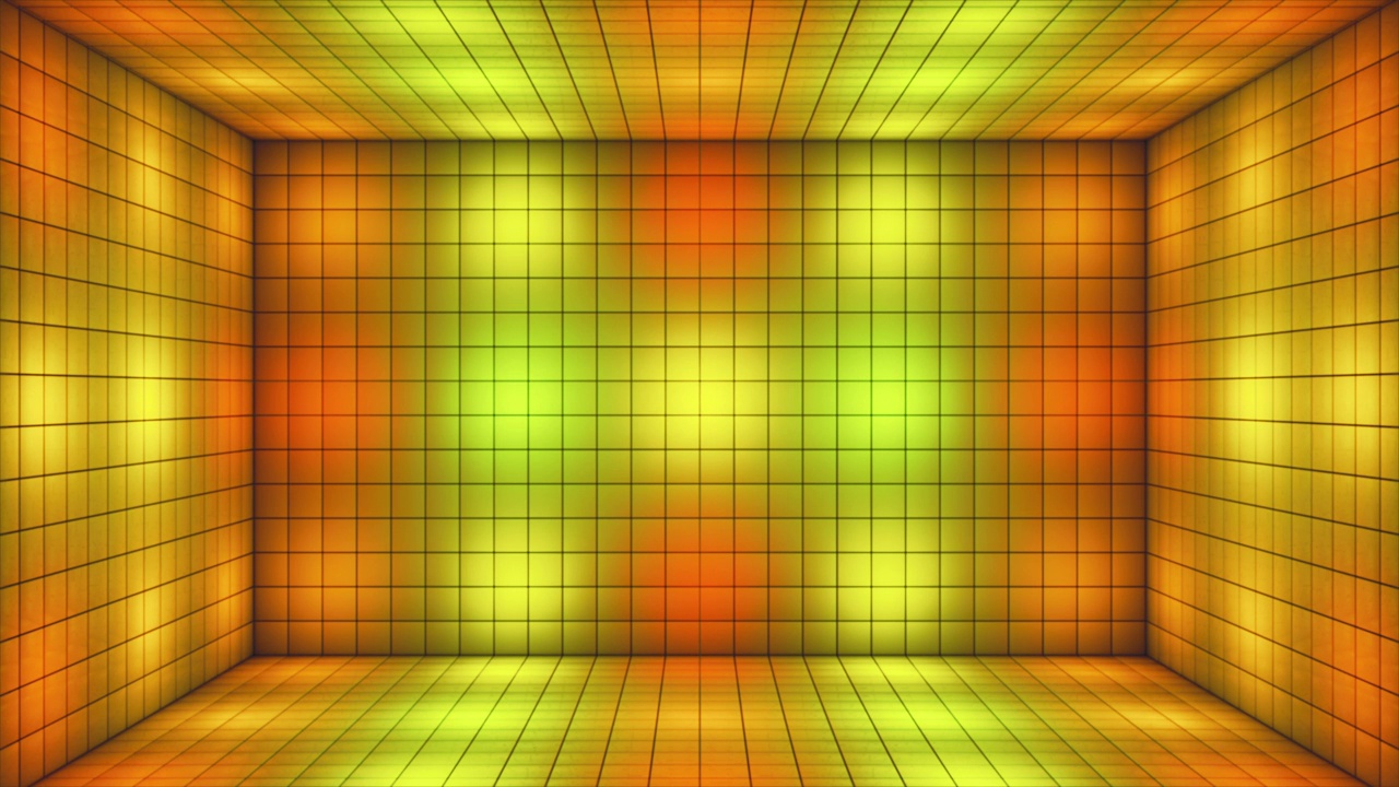 广播高科技闪烁立方体房间舞台，多色，事件，3D，可循环，4K视频下载