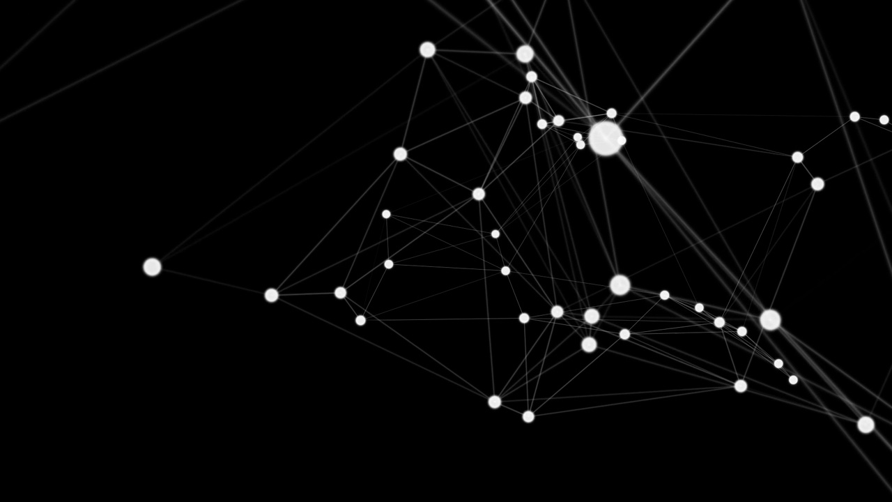 几何背景与连接点和线，全局连接，和Plexus数字技术。网络数字数据可视化，网络多边形连接结构。视频素材