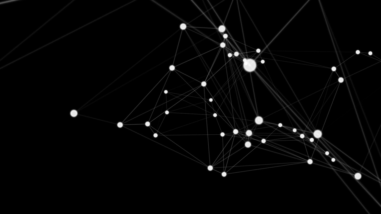 几何背景与连接点和线，全局连接，和Plexus数字技术。网络数字数据可视化，网络多边形连接结构。视频素材