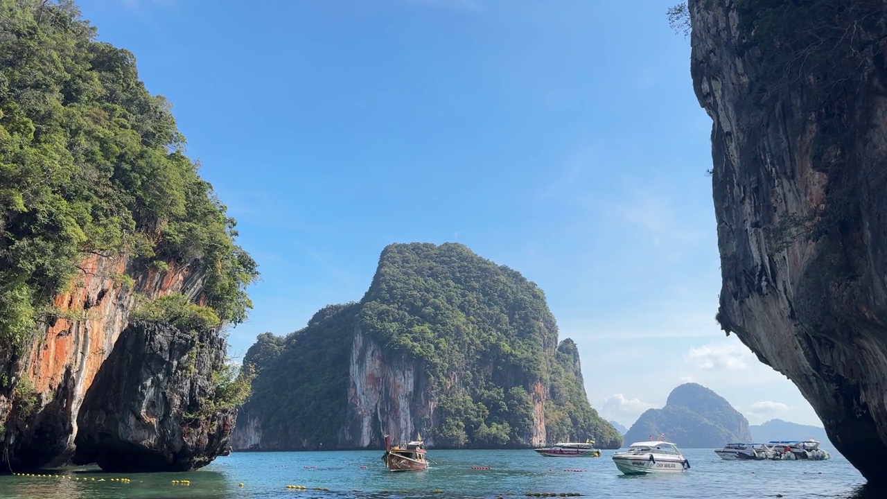 美丽的岛屿放松平静的水泻湖湾安达曼海泰国视频素材