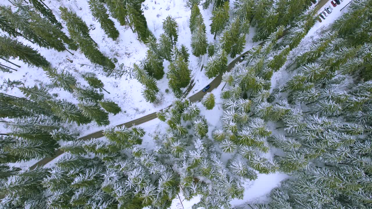 在冬天的路上开车视频素材