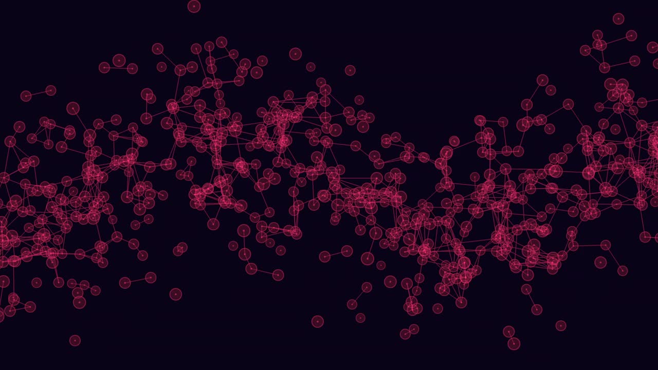 由红点表示的复杂且相互连接的节点网络视频素材
