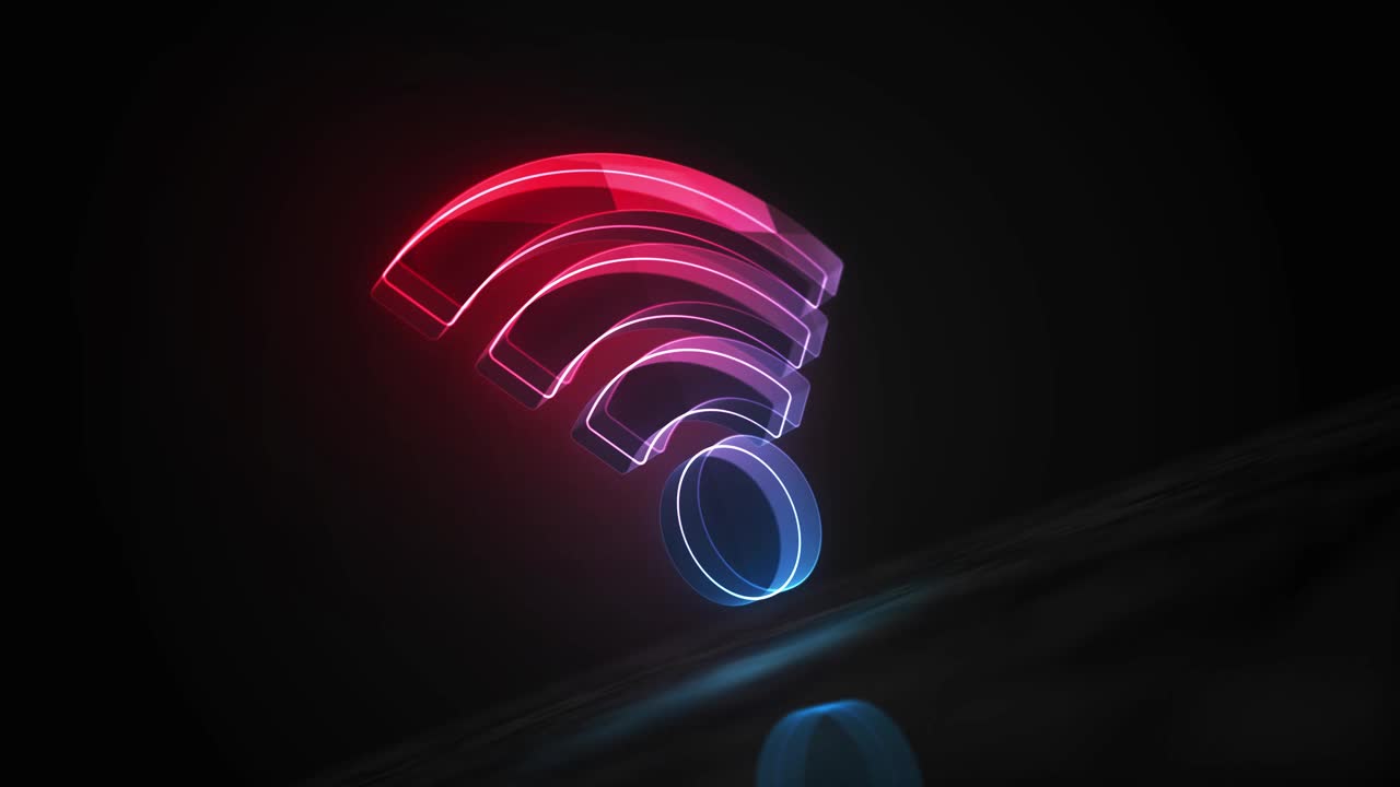 WiFi无线移动连接符号环路数字概念视频素材