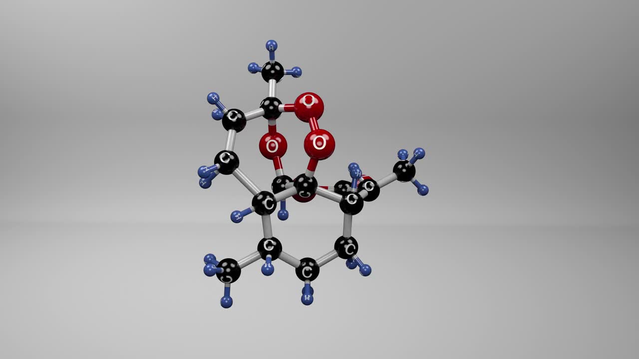 青蒿素分子。视频素材