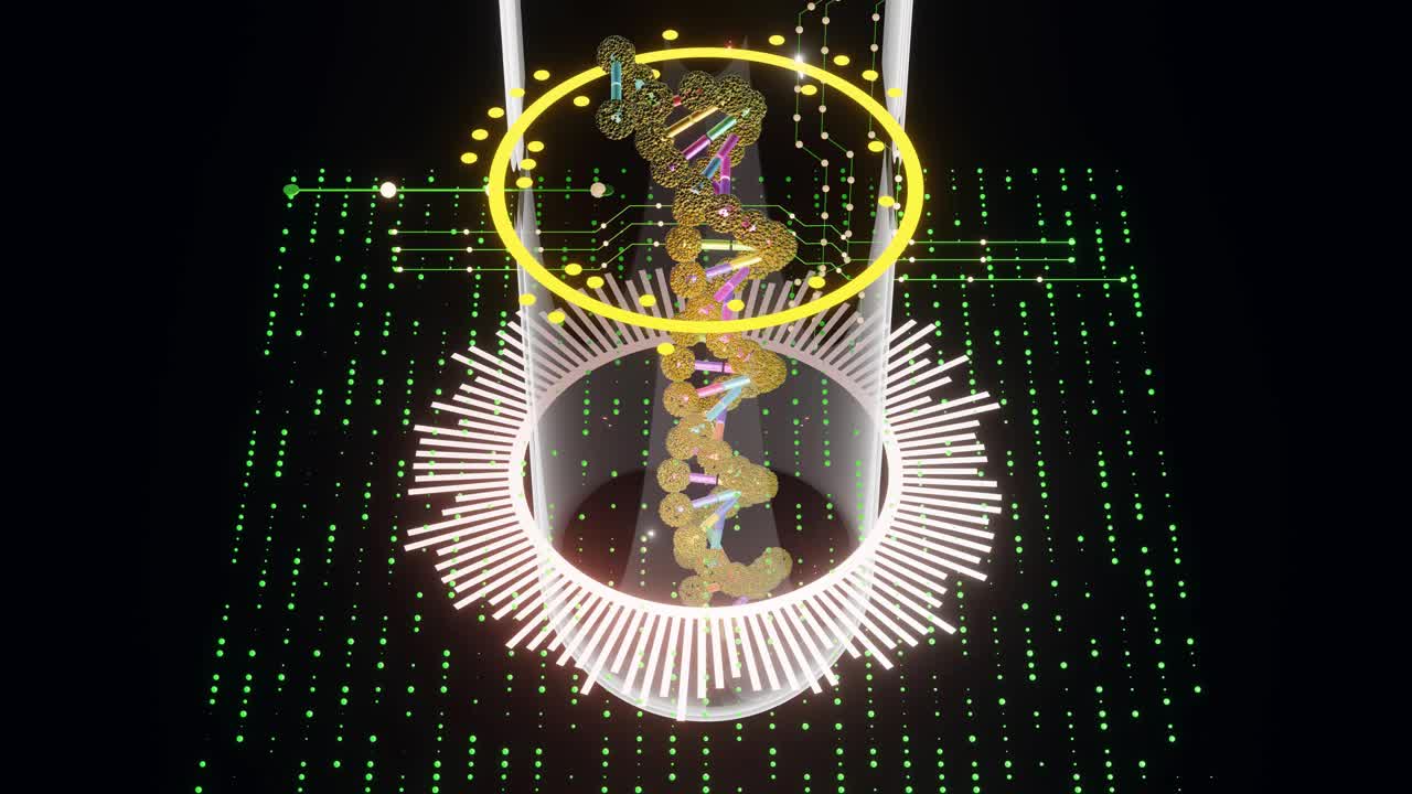 利用光和电子在试管中分析DNA视频素材