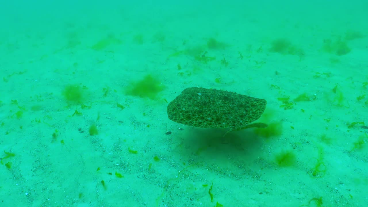 黑海的鱼。黑海大比目鱼或大菱鲆(大菱鲆)，商品种视频素材