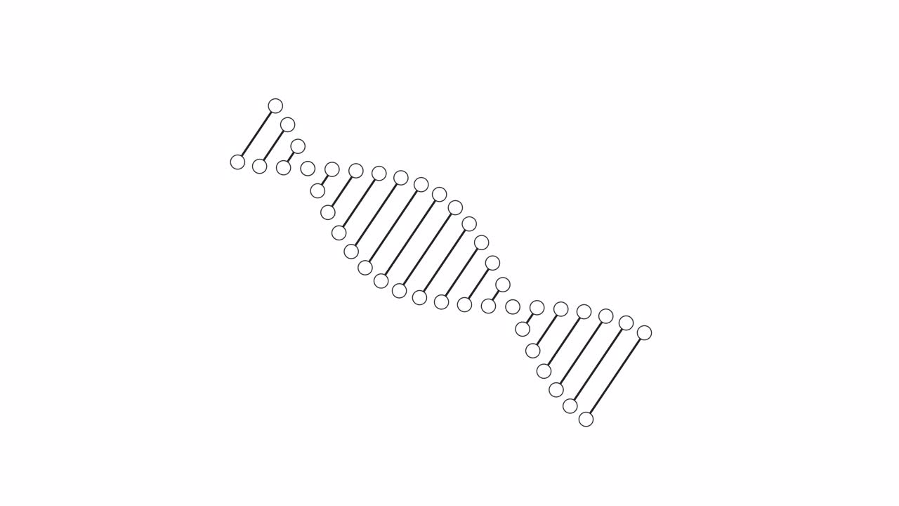 Dna链旋转bw轮廓二维物体动画视频素材