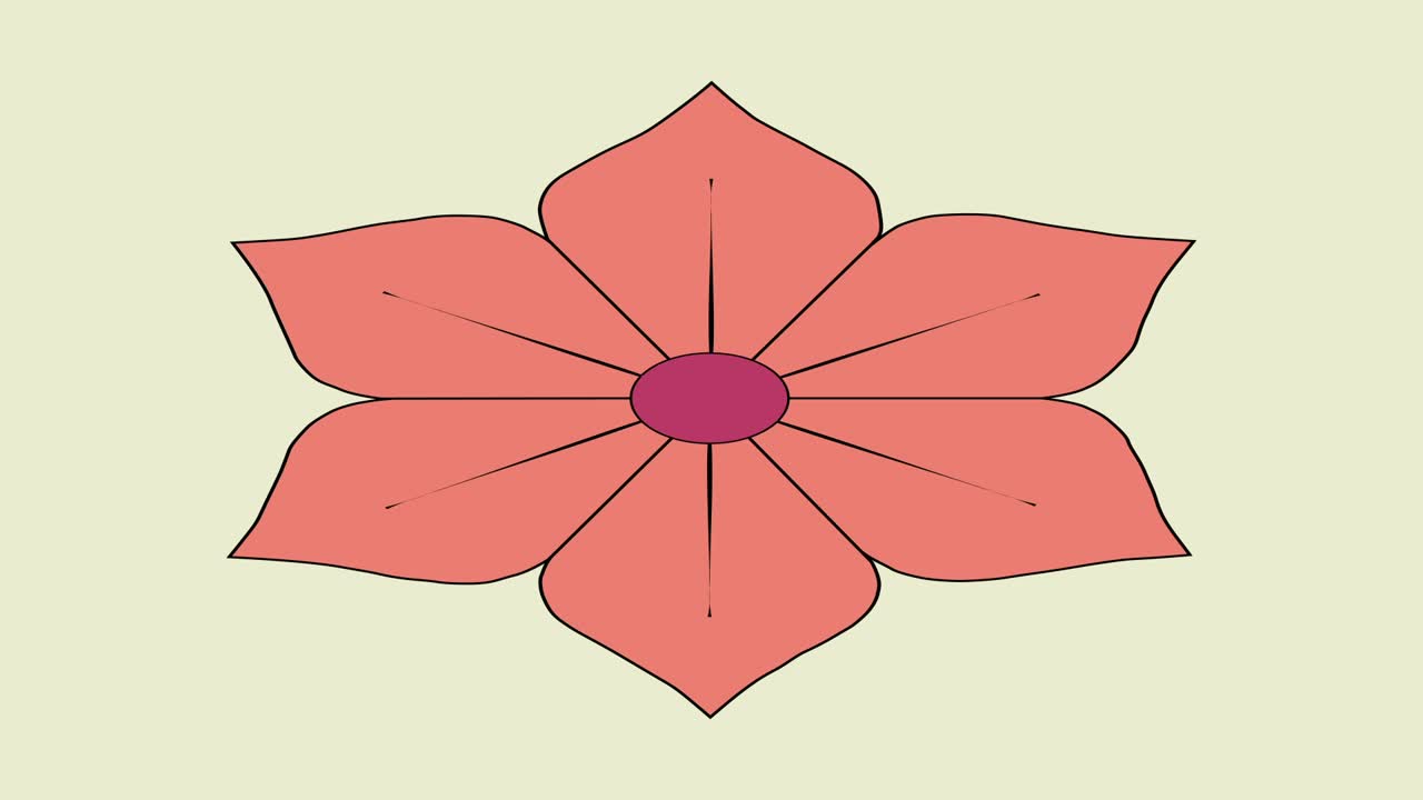 花卉形状动画与各种过渡和位移。视频素材
