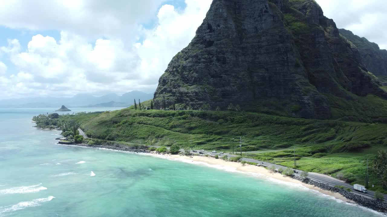 无人机拍摄的夏威夷海岸视频素材