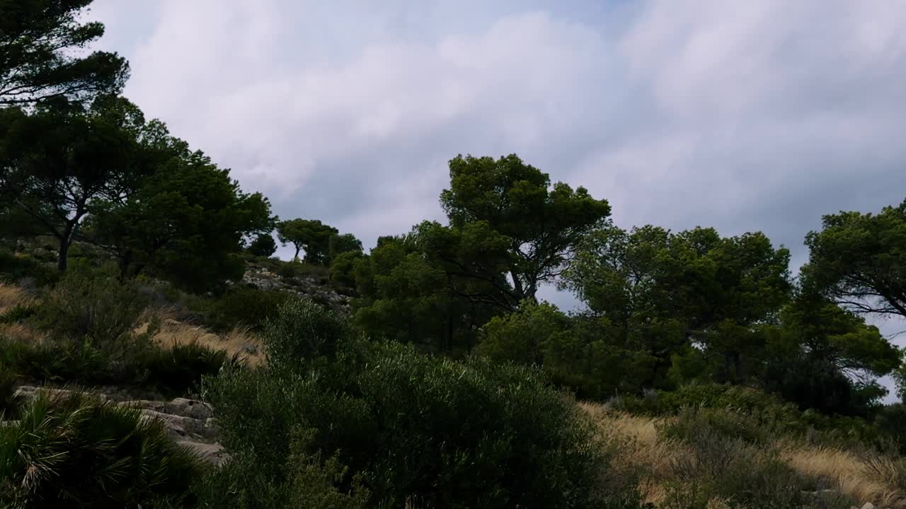 穿过西班牙地中海沿岸的山丘视频素材