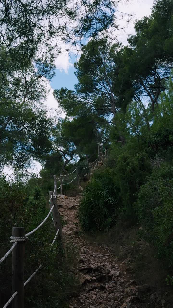 在西班牙卡斯特利翁的山上散步视频素材