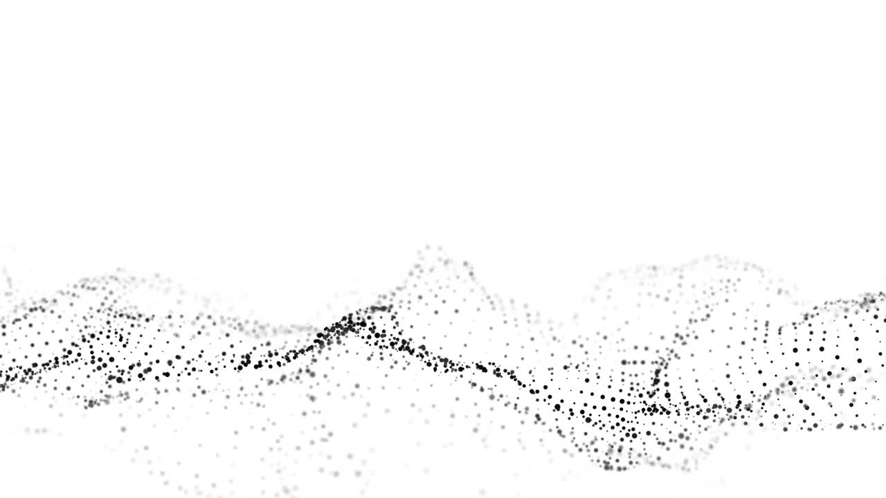 抽象技术的粒子波。大数据可视化。光背景与运动点。人工智能。3 d渲染。视频素材