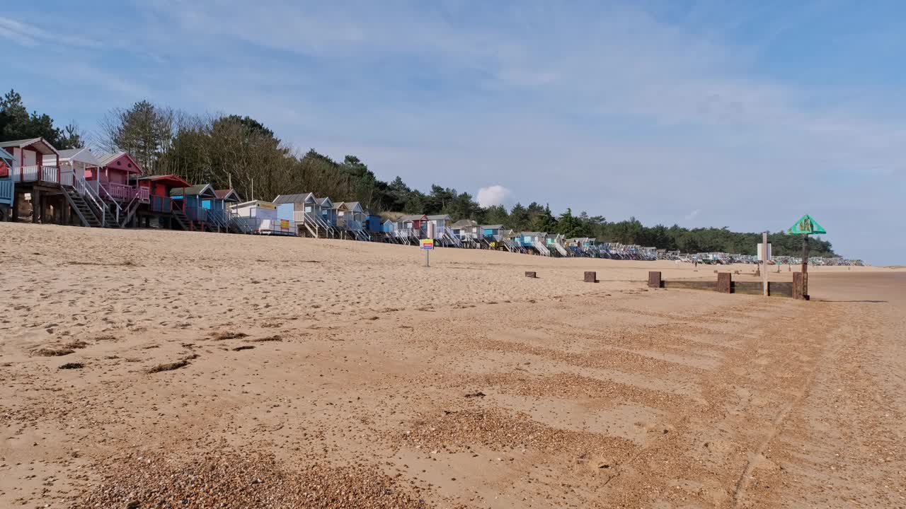 诺福克海岸的海边小屋视频素材