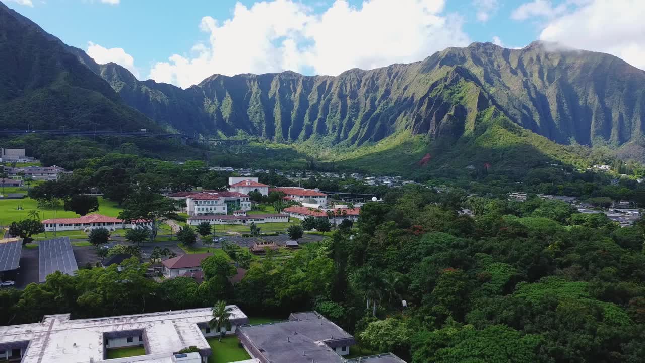 瓦胡岛的卡内奥赫无人机视频视频素材