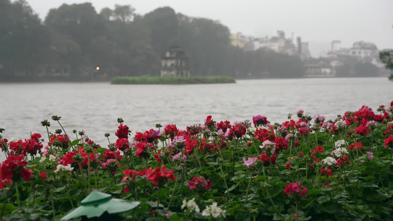 还剑湖或剑湖，河内的首都视频素材