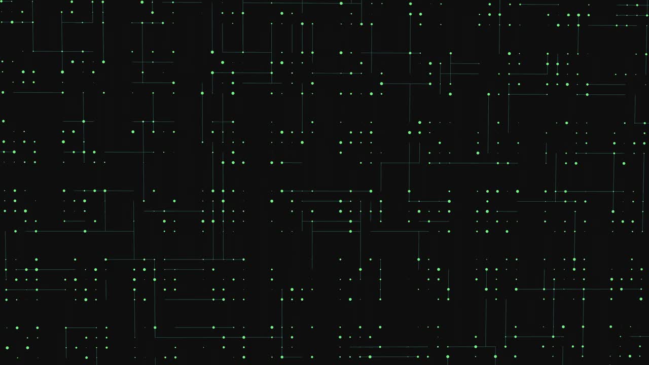 网格状的黑色和绿色图案是网站或应用程序背景的理想选择视频素材
