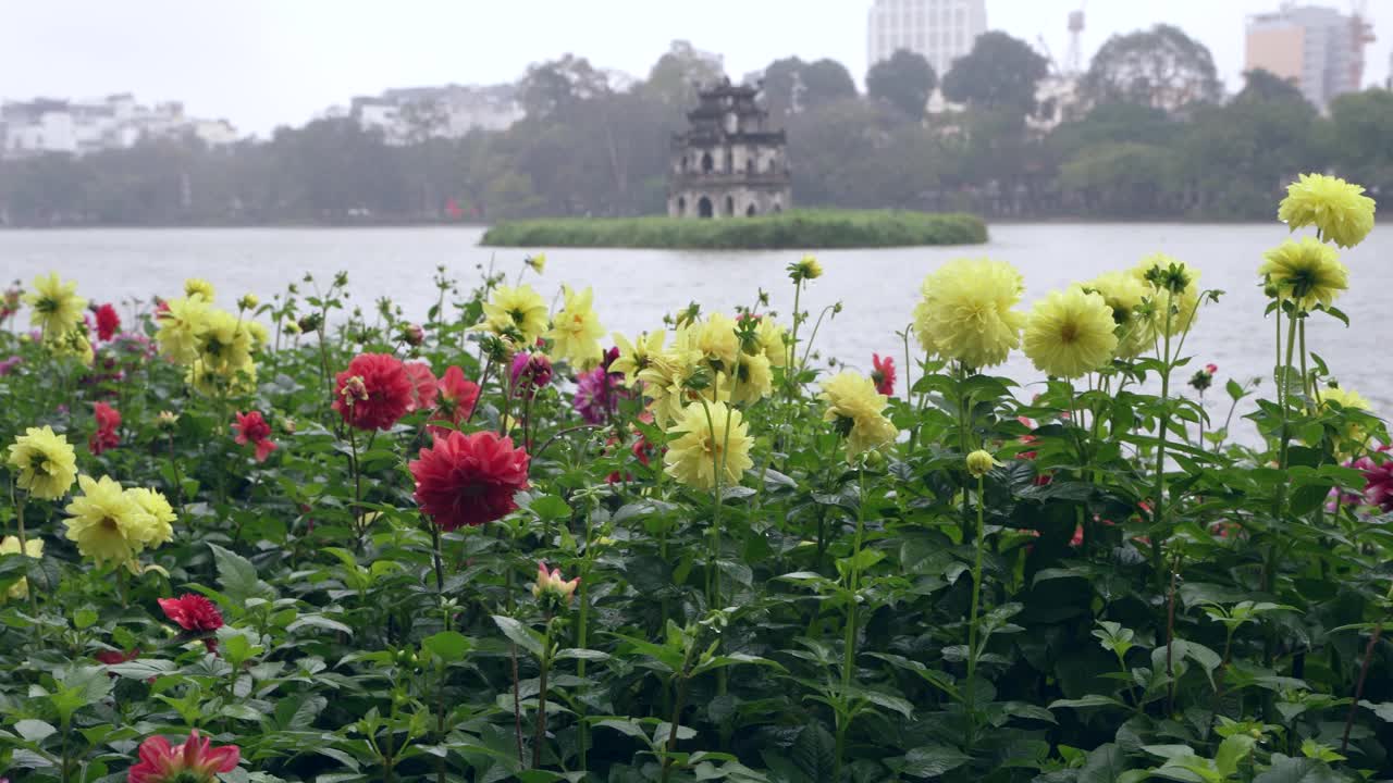 还剑湖或剑湖，河内的首都视频素材