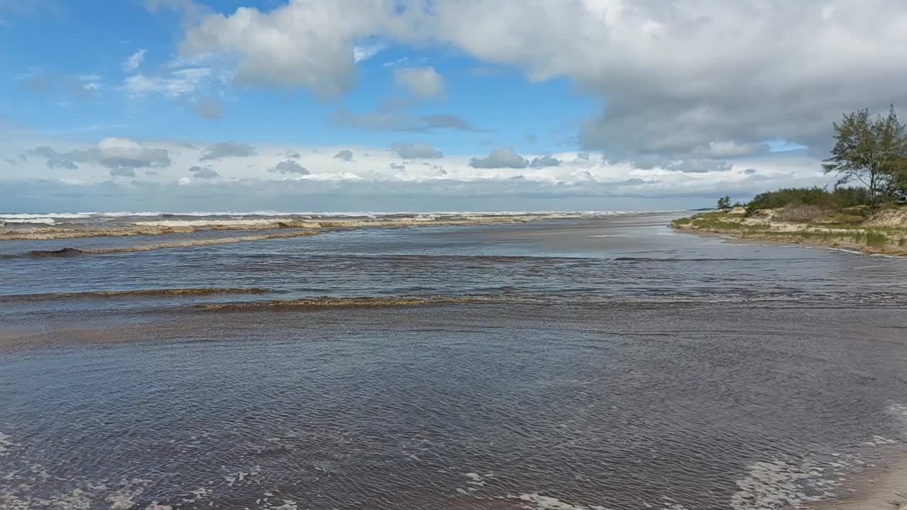 冬天大海的景色视频素材