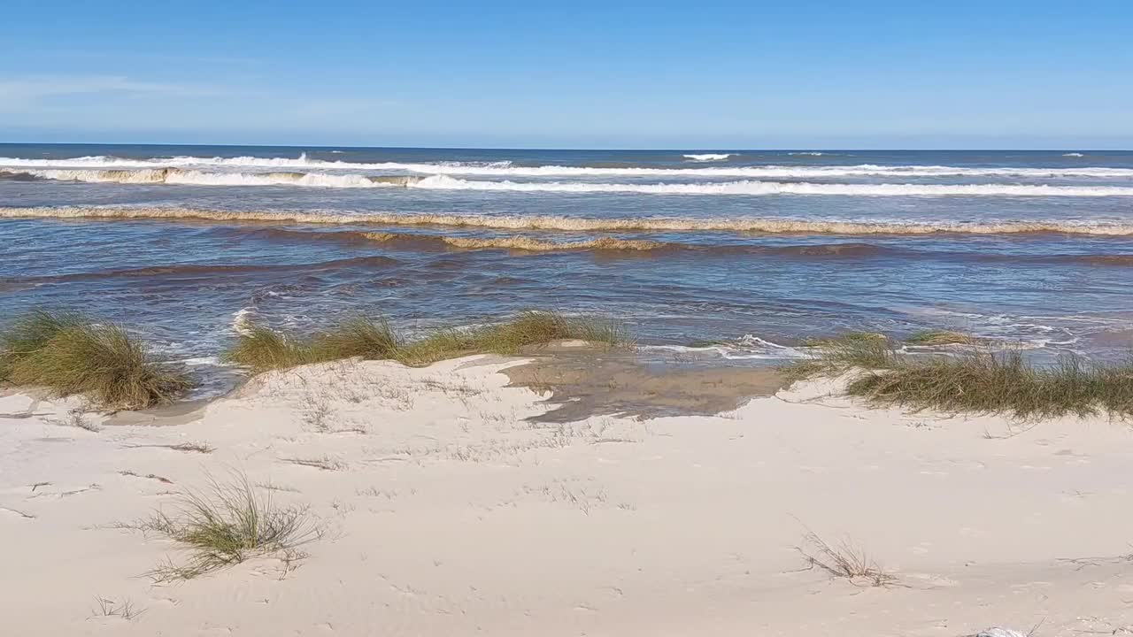 冬天大海的景色视频素材