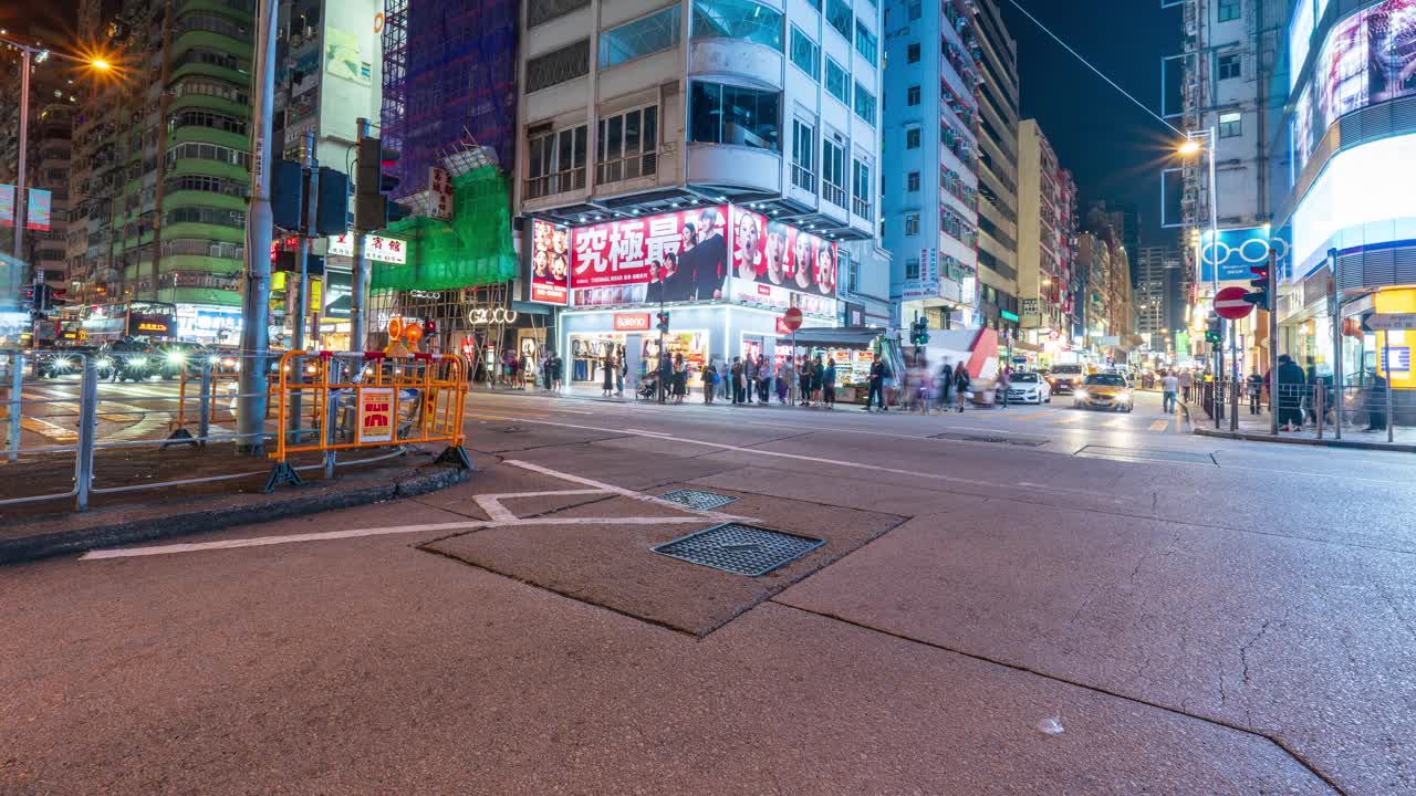 香港夜间的延时交通视频下载