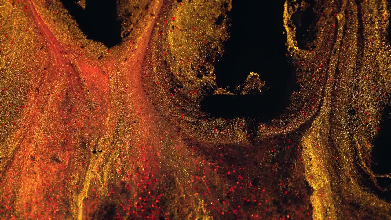 黑色液体中金颗粒的缓慢运动视频下载