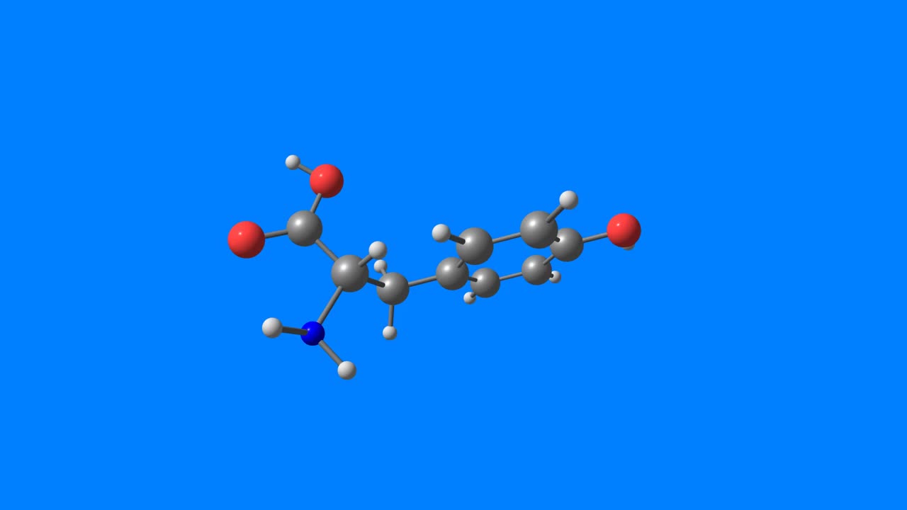 酪氨酸分子旋转视频全高清视频素材
