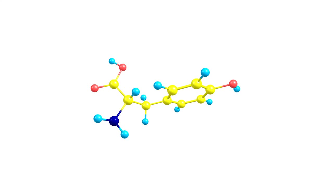 酪氨酸分子旋转视频全高清视频素材