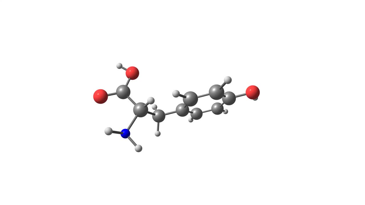 酪氨酸分子旋转视频全高清视频素材