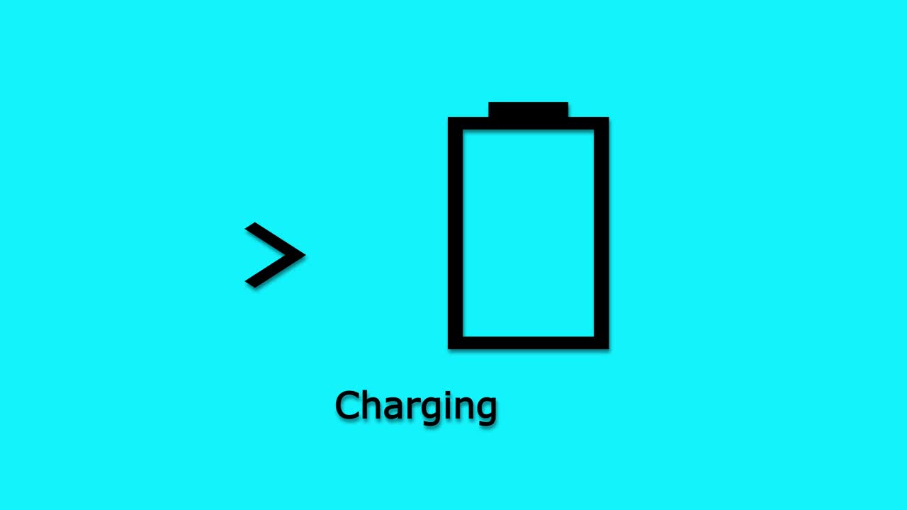电池充电图标动画。视频素材