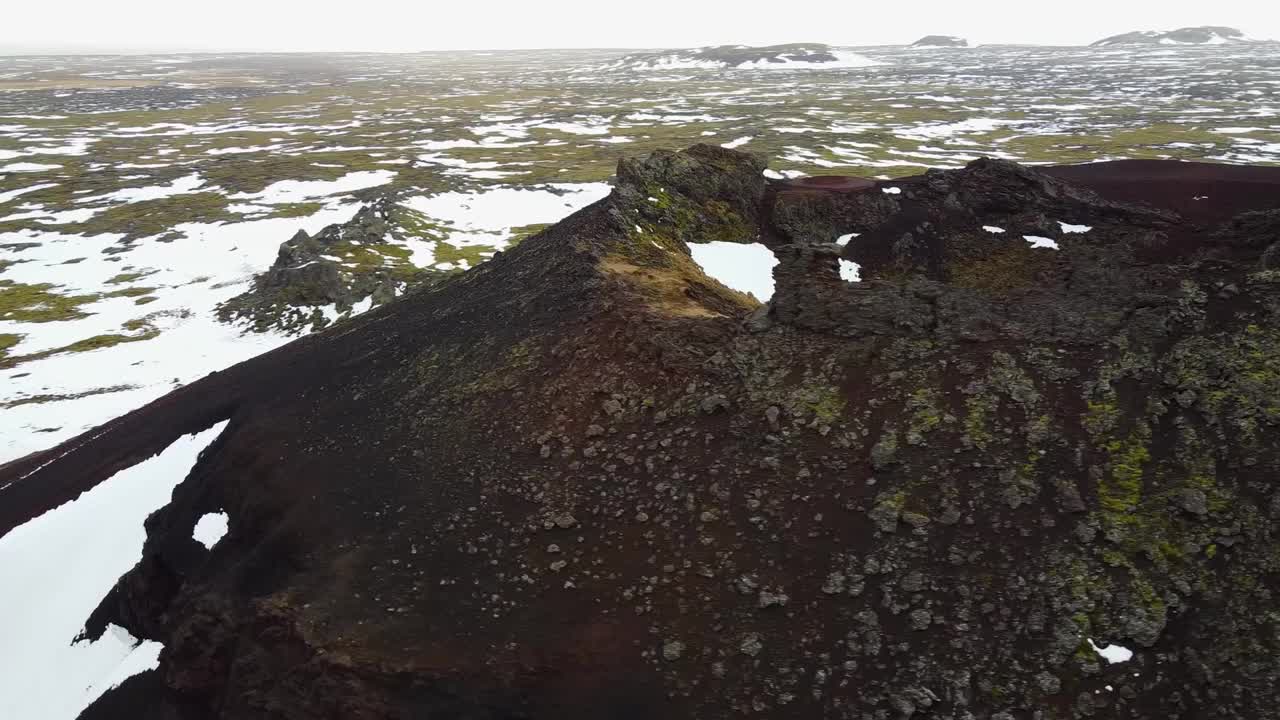 冰岛萨克斯霍尔火山口周围视频下载