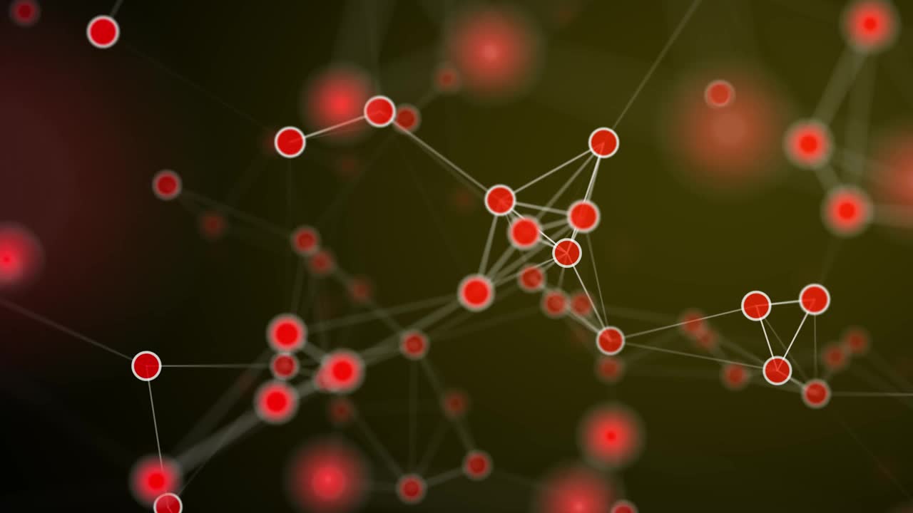 4K旋转数字地球和丛网络技术背景股票视频-可循环视频下载