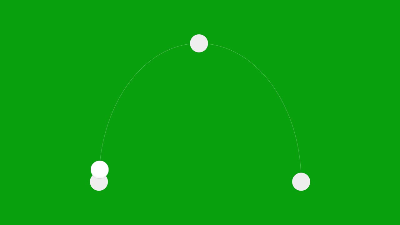 弹跳圆在弧线路径绿色屏幕运动图形视频下载