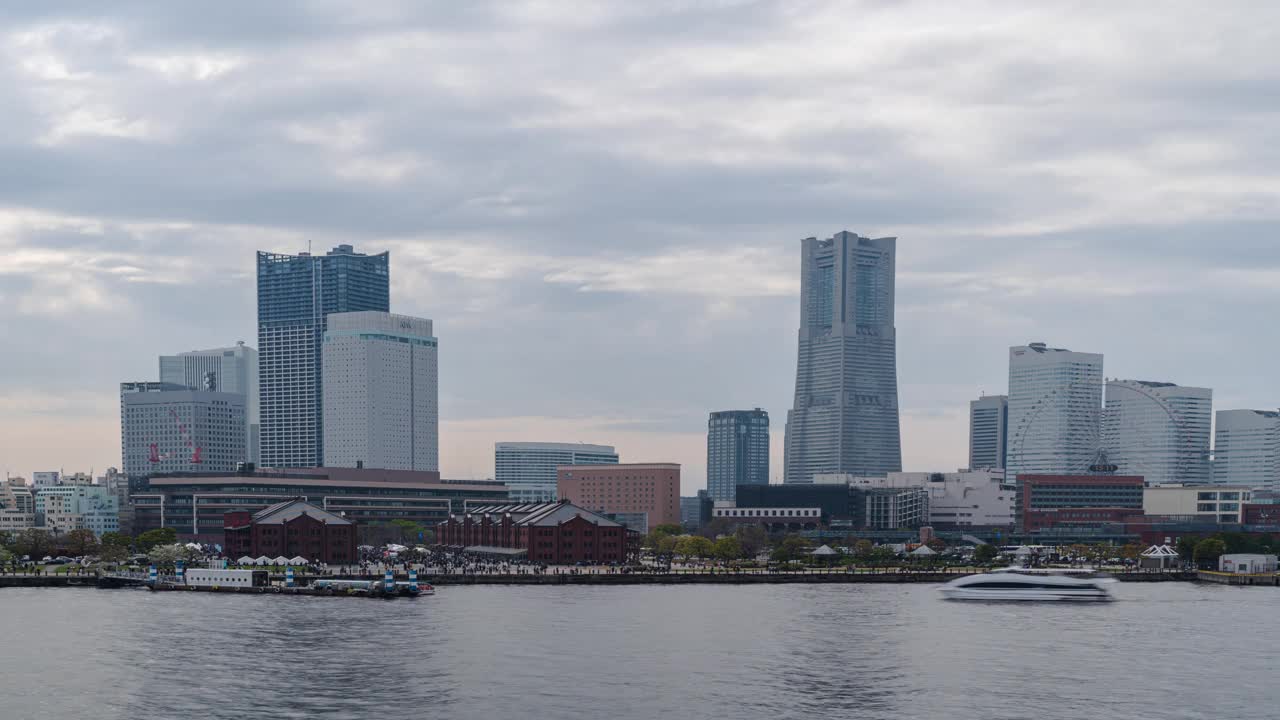 横滨地标港东未来地区的延时视频视图。4 k的决议视频下载