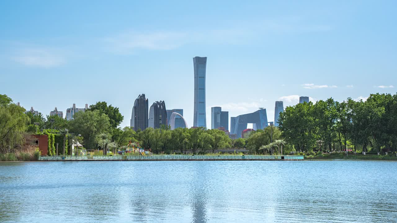 中国北京CBD城市风景延时视频视频素材