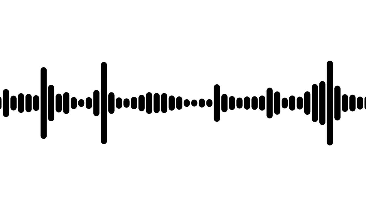 声音波形隔离在白色视频素材