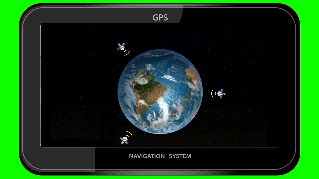 全球定位系统接收机。色度键视频素材