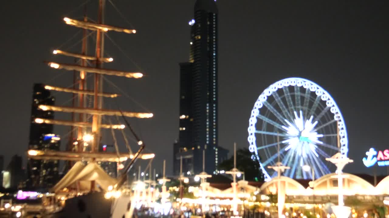 Asiatique The Riverfront，曼谷视频素材