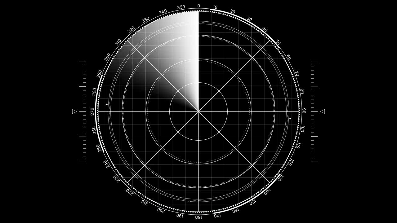 黑白探测雷达材料，可用于游戏中的hud等。视频下载