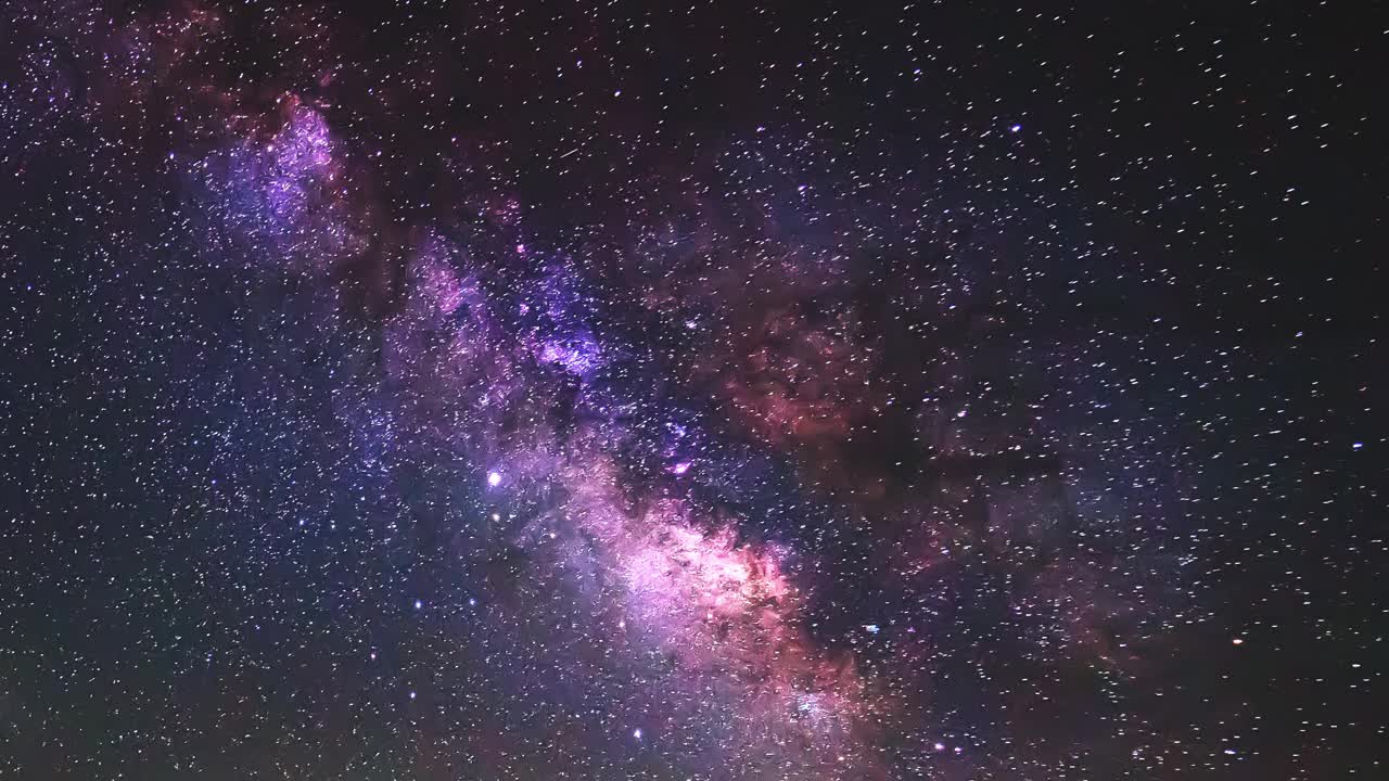 银河系和星系天空天文学的时间流逝，4K。视频素材