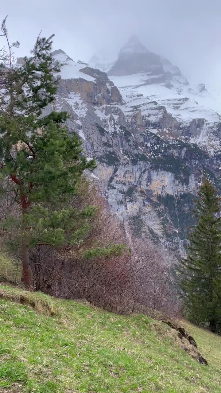 美丽的景色在m<s:1> rren。这里是观赏瑞士高山风光的绝佳地点视频下载